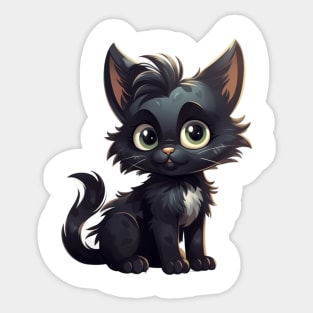 Black Kitty Cat Sticker